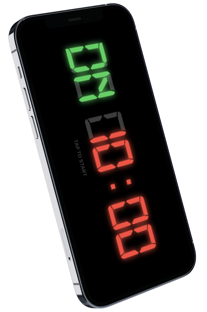 iPhone with Box Timer app