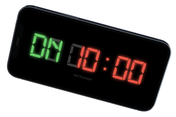 iPhone with Box Timer app